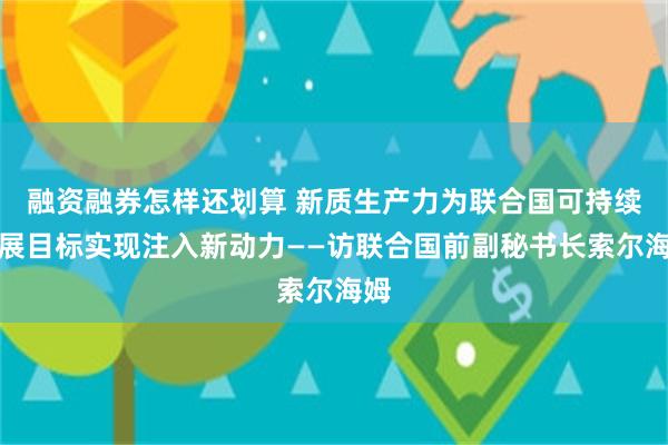 融资融券怎样还划算 新质生产力为联合国可持续发展目标实现注入新动力——访联合国前副秘书长索尔海姆