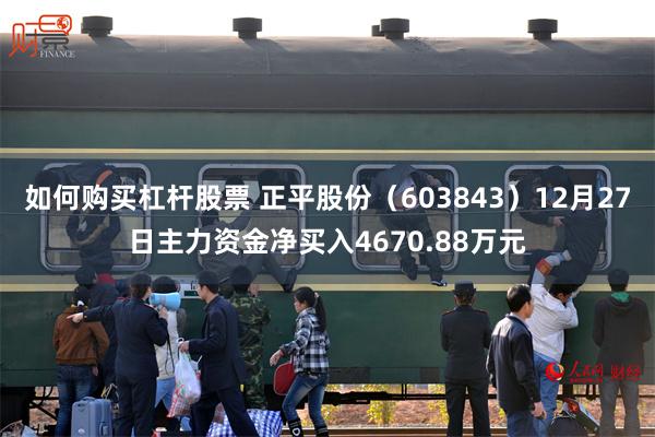 如何购买杠杆股票 正平股份（603843）12月27日主力资金净买入4670.88万元